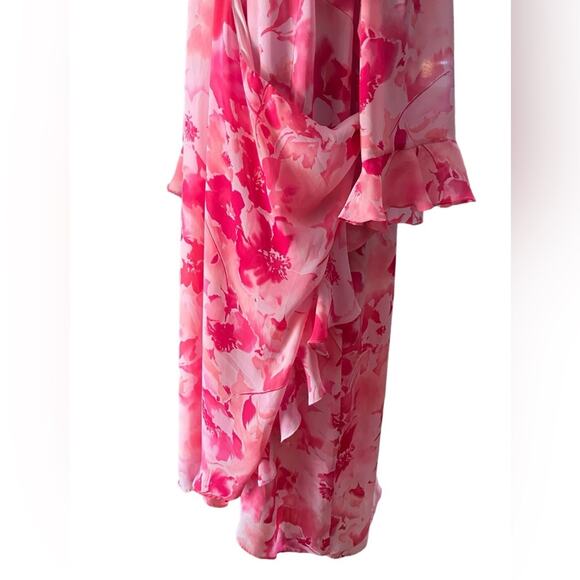 Jessica London Floral Coquette Boho Ruffled Midi Dress 26W Feminine Fairy Whimsy - Picture 3 of 8